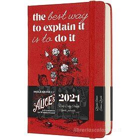 Moleskine 12 mesi - Agenda giornaliera Limited Edition Alice in Wonderland rosso - Pocket copertina rigida 2021