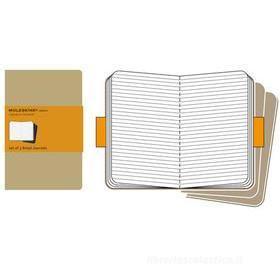 Moleskine pocket. Set 3 quadernetti a righe copertina kraft Moleskine pocket. Set 3 quadernetti a righe copertina kraft