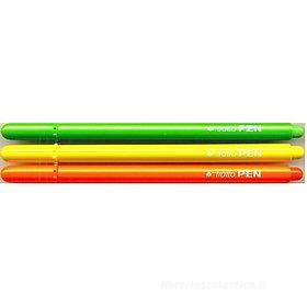 Confezione 3 penne Tratto Pen Fluo colorate