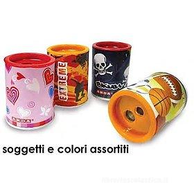 Temperamatite a 2 fori con serbatoio in metallo (colori assortiti) Temperamatite a 2 fori con serbatoio in metallo (colori assortiti)