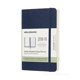 Moleskine 18 mesi - Agenda settimanale blu - Pocket copertina morbida 2018-2019