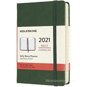 Moleskine 12 mesi - Agenda giornaliera verde mirto - Pocket copertina rigida 2021