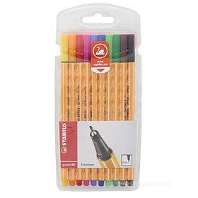 Confezione 10 penne colorate Fineliner Point 88
