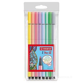 Confezione 6 pennarelli colori pastello Pen 68 Pastel Confezione 6 pennarelli colori pastello Pen 68 Pastel