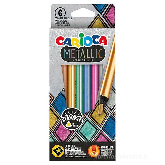 Set 6 matite colorate Maxi Metallic: Matite colorate di Carioca