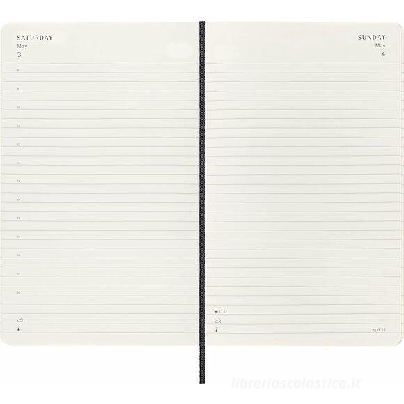 Moleskine 18 mesi - Agenda giornaliera nera - Large copertina morbida 2024-2025