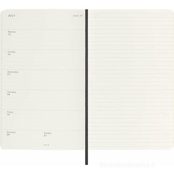 Moleskine 18 mesi - Agenda settimanale nera - Large copertina morbida 2024-2025