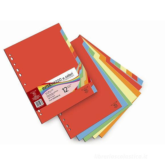Confezione 12 separatori colorati in cartoncino a perforazione universale formato A4