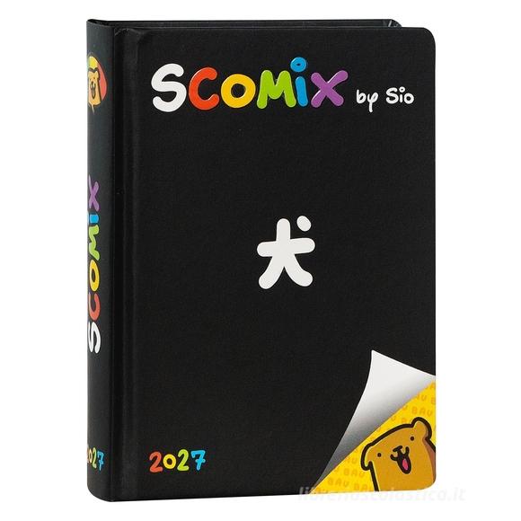 Agenda 16 mesi Medium Scomix by Sio Black Copertina rigida-Diario scolastico 2026-2027