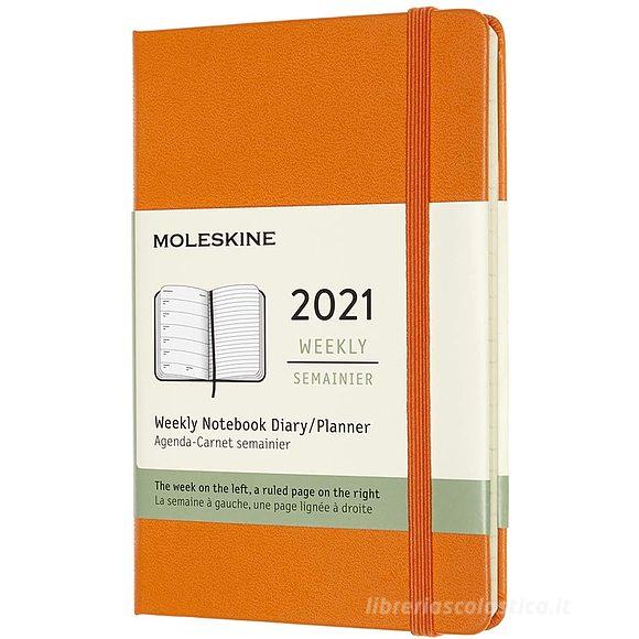 Moleskine 12 mesi - Agenda settimanale arancio cadmio - Pocket copertina rigida 2021