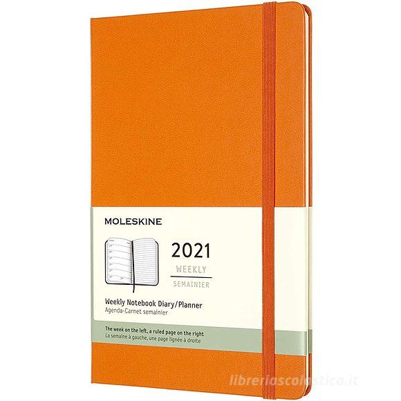 Moleskine 12 mesi - Agenda settimanale arancio cadmio - Large copertina rigida 2021