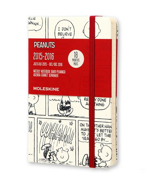 Moleskine 18 mesi - Agenda settimanale notebook Peanuts - Pocket - Copertina rigida 2015 – 2016