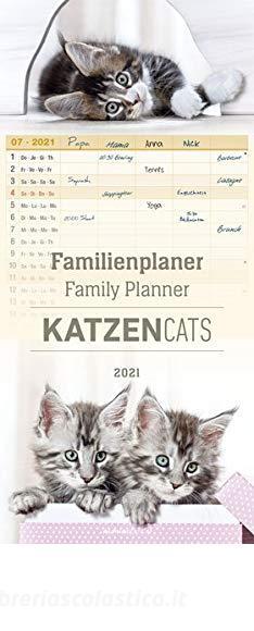 Calendario 2021 Family Planner Cats 21x45