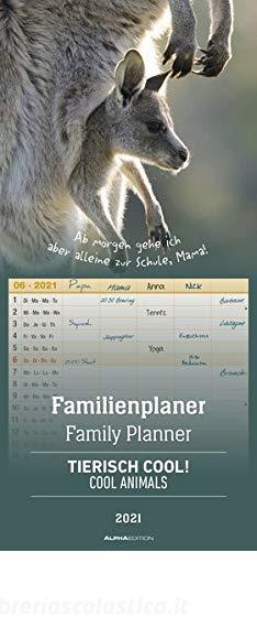 Calendario 2021 Family Planner Cool Animals 21x45