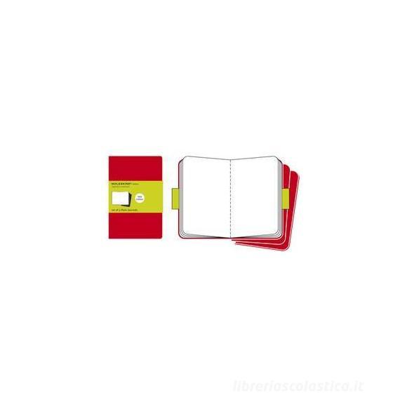 Moleskine Pocket. Quaderni a pagine bianche - set da 3 pezzi copertina rossa