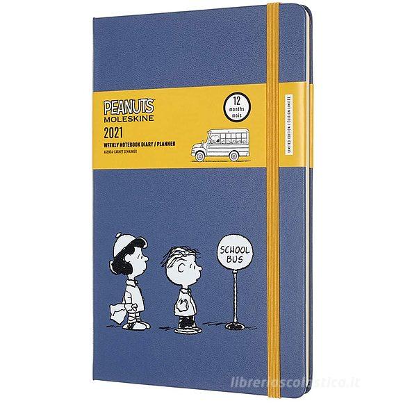 Moleskine 12 mesi - Agenda settimanale Limited Edition Peanuts blu - Large copertina rigida 2021