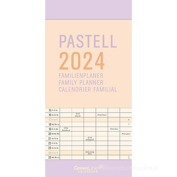 Calendario Family Planner 2024 GreenLine Pastell cm 22x45