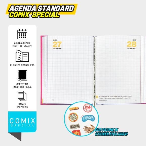 Diario Agenda Comix 2026-2027 giornaliera standard 16 mesi Special Glitter Viola Scuole Medie e Superiori (75692FV)