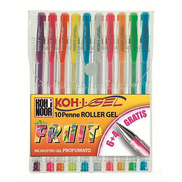 Confezione 10 penne colorate roller gel inchiostro profumato