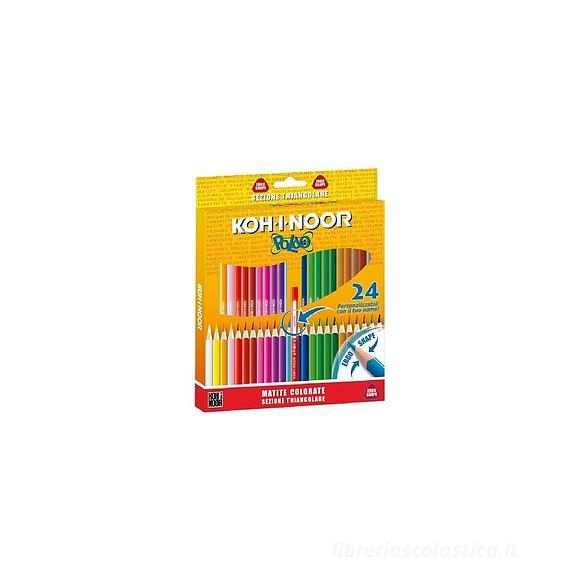 Astuccio 24 matite colorate a sezione triangolare Poldo