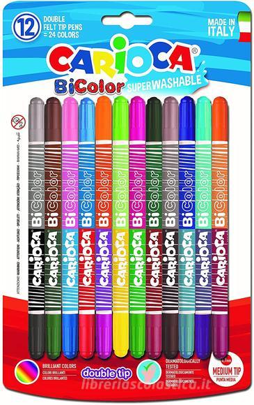 Confezione 12 pennarelli a due colori punta media BiColor