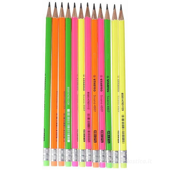 Confezione 12 matite in grafite fluo Swano 4907 HB