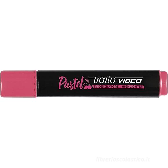 Evidenziatore con punta a scalpello Tratto Video Pastel ciliegia
