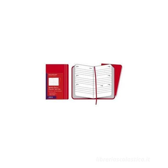 Moleskine 12 mesi -- Weekly Diary - Pocket - Copertina rigida rossa 2011 + Soft plain notebook