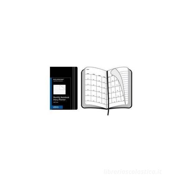 Moleskine 12 mesi - Monthly Notebook - Copertina morbida nera. Pocket