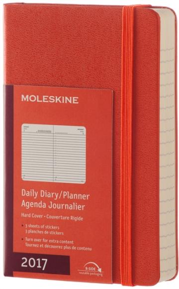 Moleskine 2017 12 mesi - Agenda giornaliera arancio - Pocket Copertina rigida