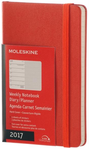 Moleskine 2017 12 mesi - Agenda settimanale arancio - Pocket Copertina rigida