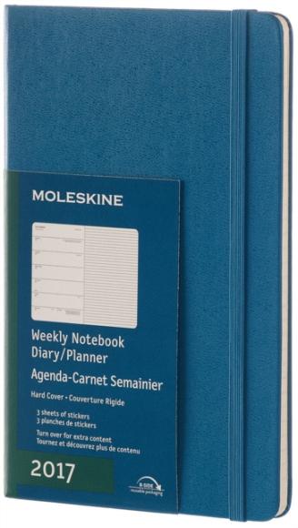 Moleskine 2017 12 mesi - Agenda settimanale blu - Large Copertina rigida