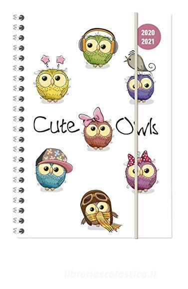 Diario agenda 16 mesi spiralata settimanale 2020-2021 Collegetimer A5 Cute Owls