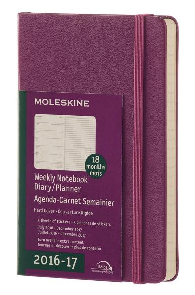 Moleskine 18 mesi - Agenda settimanale viola - Pocket Copertina rigida 2016-2017