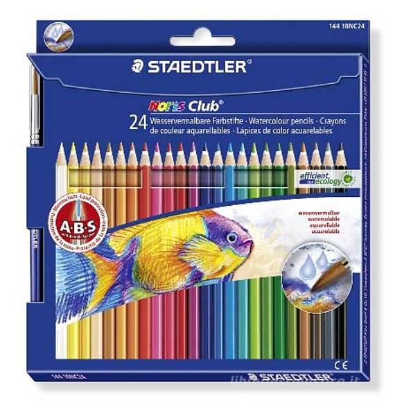 Confezione 24 matite colorate acquerellabili e pennello Noris Club: Matite  colorate di Staedtler