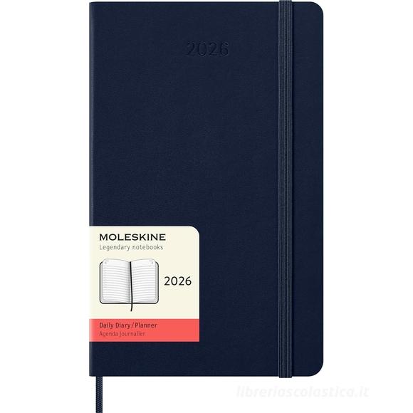 Moleskine 12 mesi - Agenda giornaliera blu zaffiro - Large copertina rigida 2026