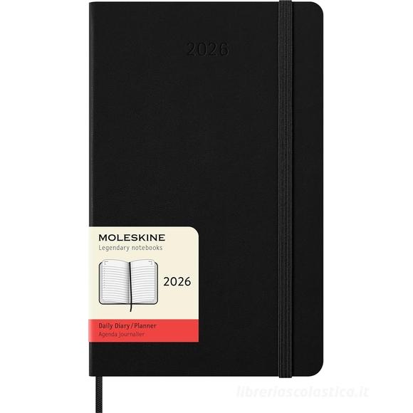 Moleskine 12 mesi - Agenda giornaliera nero - Large copertina rigida 2026