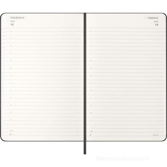 Moleskine 12 mesi - Agenda giornaliera nero - Large copertina rigida 2026