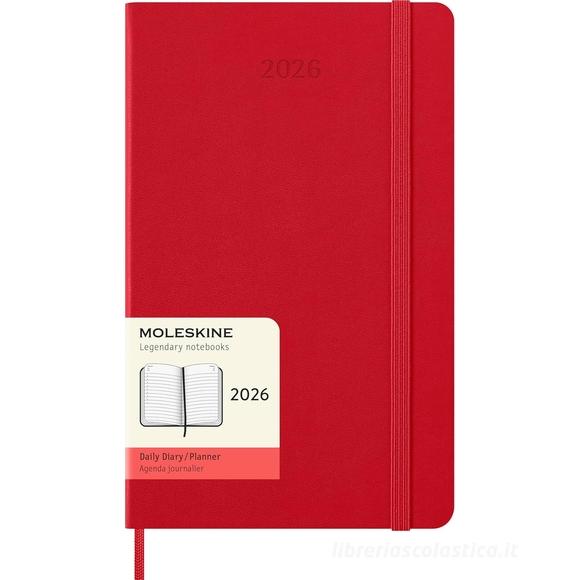 Moleskine 12 mesi - Agenda giornaliera rosso scarlatto - Large copertina rigida 2026