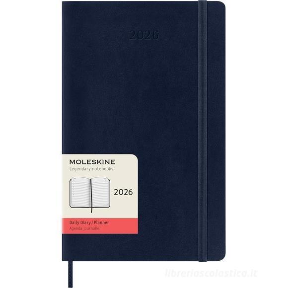 Moleskine 12 mesi - Agenda giornaliera blu zaffiro - Large copertina morbida 2026