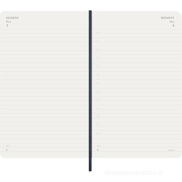 Moleskine 12 mesi - Agenda giornaliera blu zaffiro - Large copertina morbida 2026