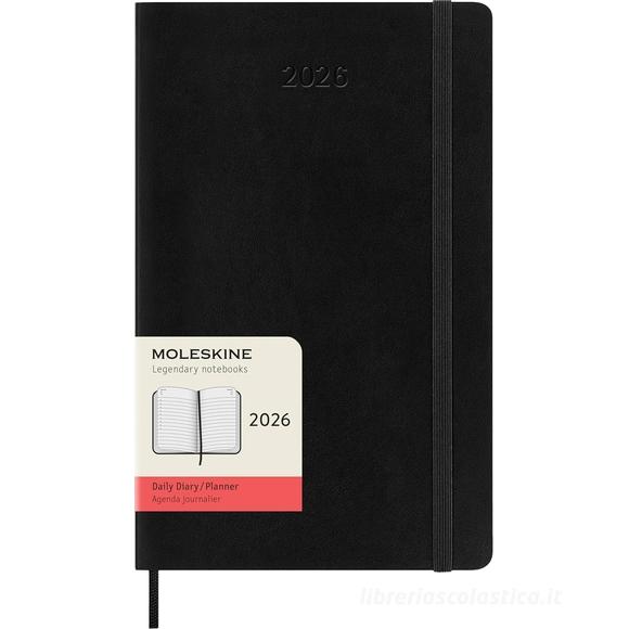 Moleskine 12 mesi - Agenda giornaliera nero - Large copertina morbida 2026