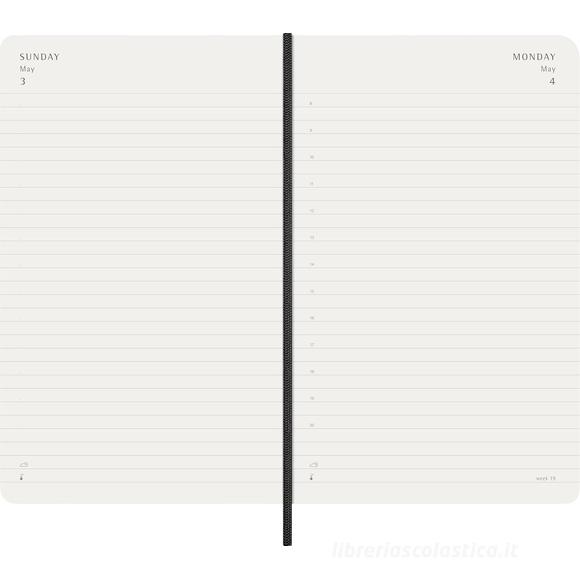 Moleskine 12 mesi - Agenda giornaliera nero - Large copertina morbida 2026