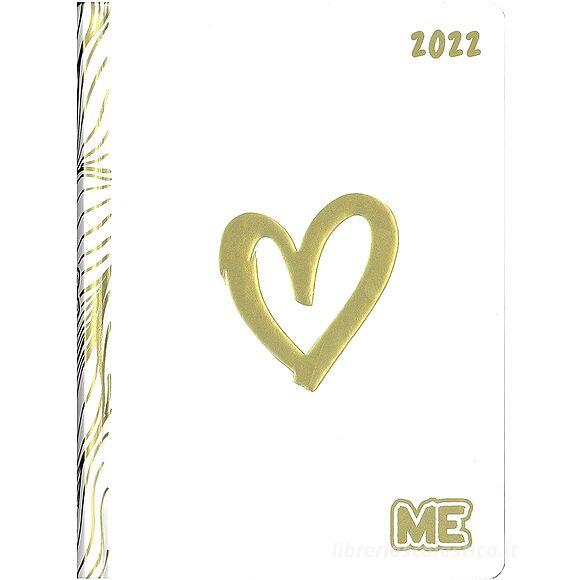 Diario agenda Luxury ME My Evolution 2021-2022 16 mesi. Bianco oro (simbolo cuore)