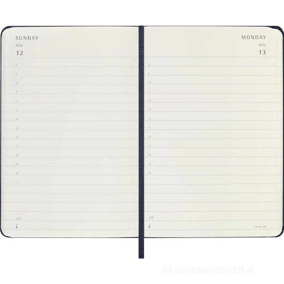 Moleskine 12 mesi - Agenda giornaliera blu zaffiro - Pocket copertina rigida 2026