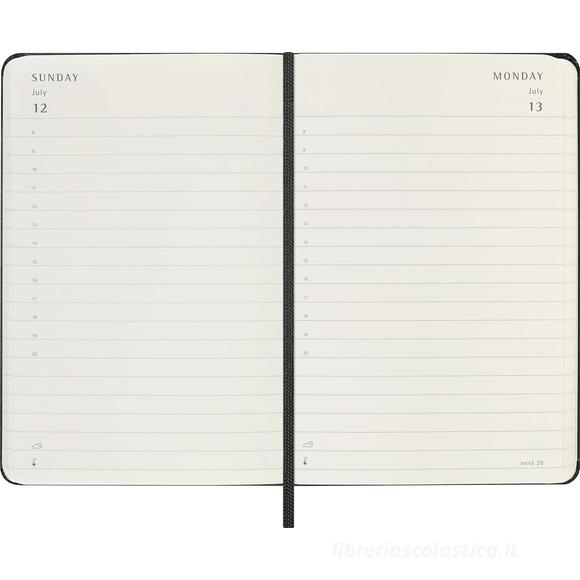 Moleskine 12 mesi - Agenda giornaliera nero - Pocket copertina rigida 2026