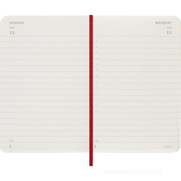 Moleskine 12 mesi - Agenda giornaliera rosso scarlatto - Pocket copertina morbida 2026