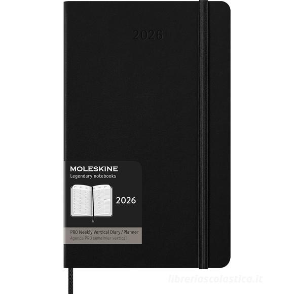 Moleskine 12 mesi - Agenda Pro settimanale verticale nero - Large copertina rigida 2026