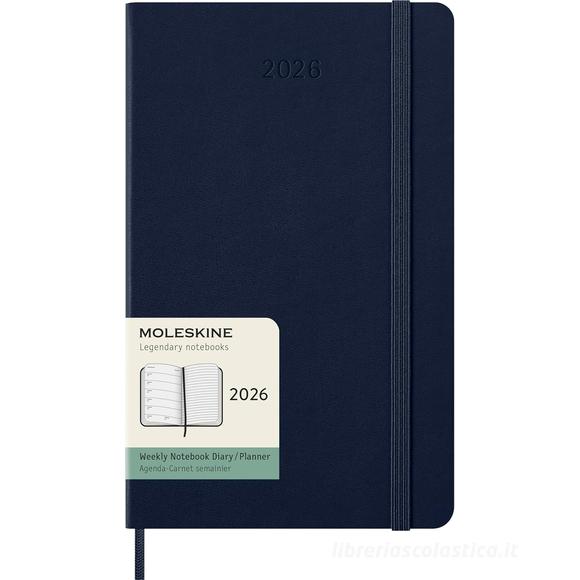Moleskine 12 mesi - Agenda settimanale blu zaffiro - Large copertina rigida 2026