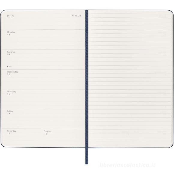 Moleskine 12 mesi - Agenda settimanale blu zaffiro - Large copertina rigida 2026
